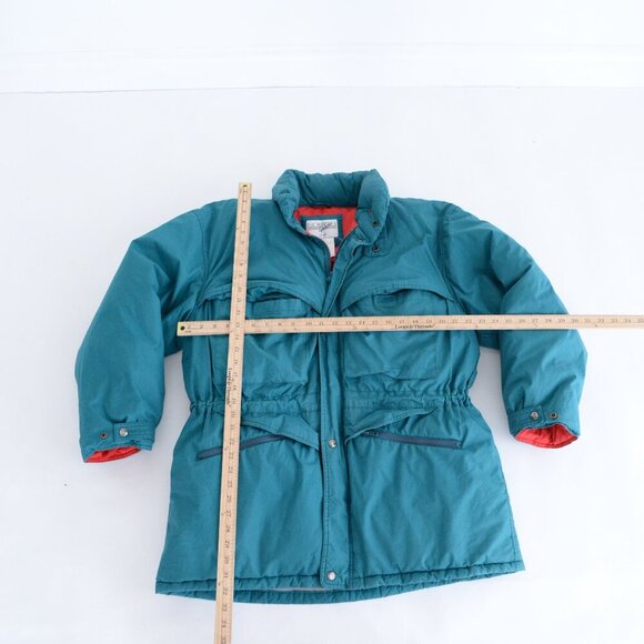 VTG Northern Spirit Green Red 70% Down 30% Feathers Puffer Zip Up Winter Jacket - Picture 3 of 12